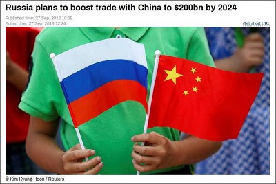 俄政府計劃2024年前將與中國貿易額提至2000億美元