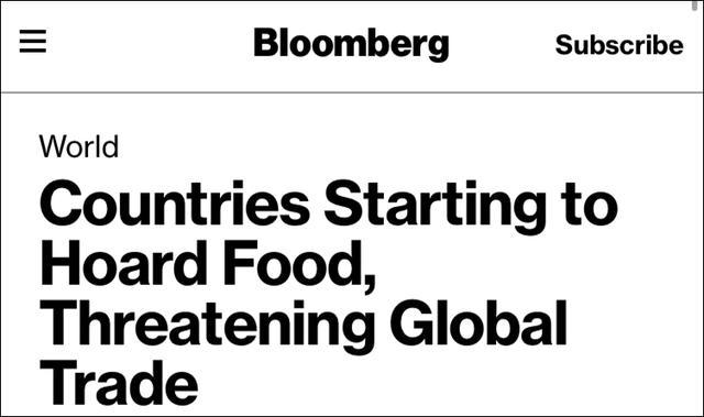 疫情全球擴散，多國為自保限制糧食出口