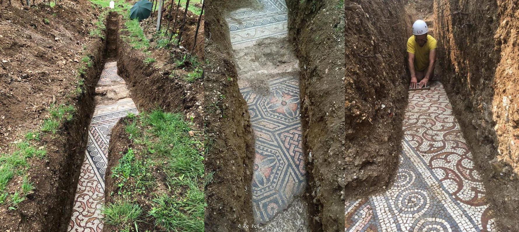 意大利考古學家發現保存完好的古羅馬馬賽克地板 