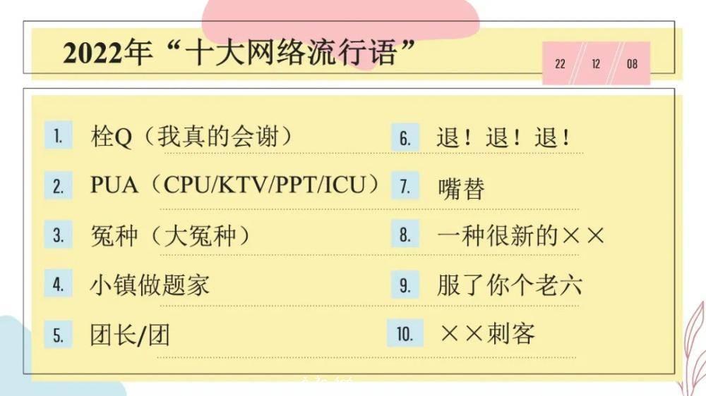 栓Q、嘴替、退！退！退！2022年第一份「十大流行語」榜單出爐 